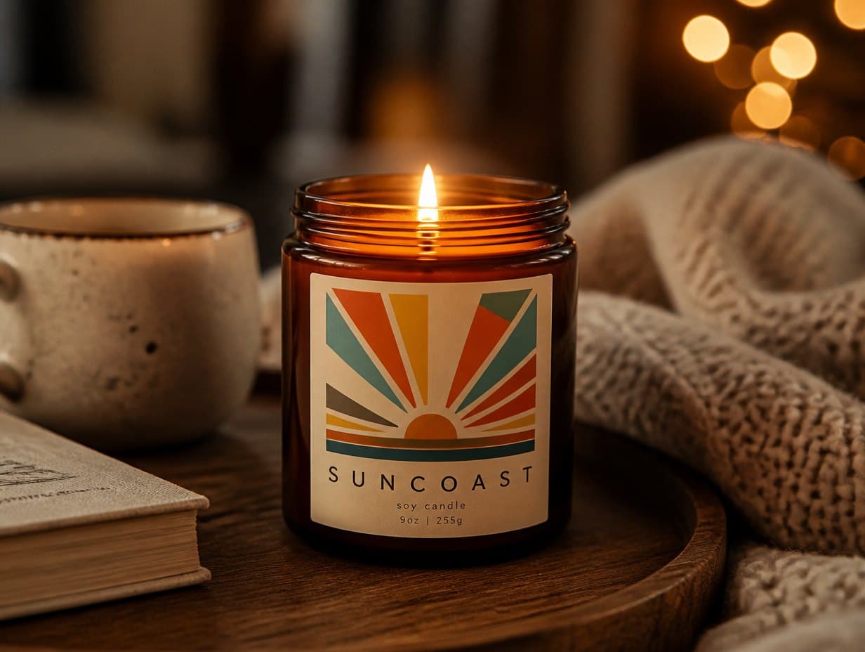 AI-generated candle mockup sample