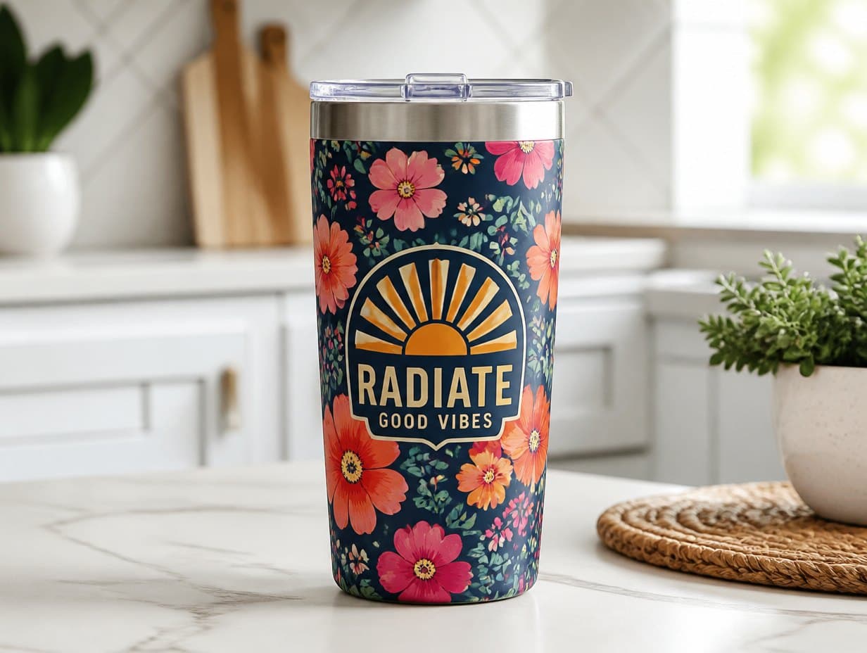 AI-generated tumbler mockup sample